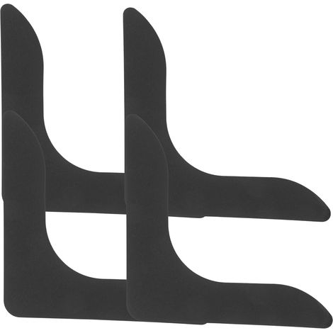 4 Pièces sous-Tapis Antidérapants en PU Noir Forte Adhérence Résidu, Forme Angle Droit, pour Tapis sur Moquette et Plancher en Bois Franc (1/5)