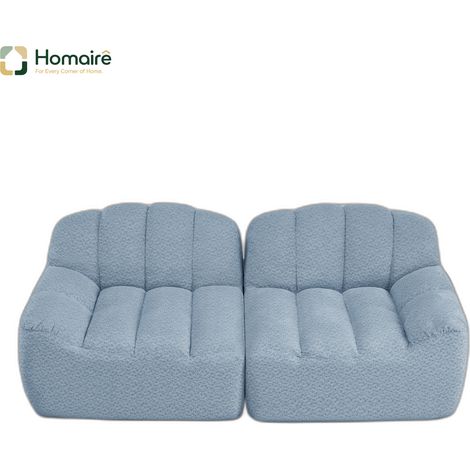 Canapé modulable en polaire bleu avec accoudoirs 210 x 104 x 79 cm HOMAIRE (1/5)