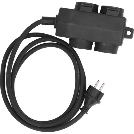 Rallonge électrique extérieure 16 A avec câble de protection en polycarbonate et 4 prises, indice de protection IP44, puissance maximale 3680 W. (1/5)