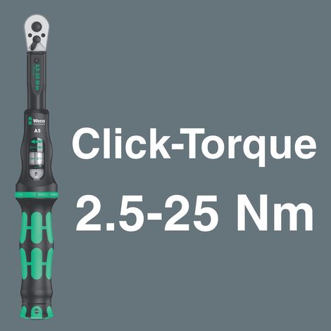 Wera – Coffret de clés dynamométriques 16 pièces 2,5 - 25 Nm 1/4 – Précision ± 4% – Boîte textile compacte – Pour entretien véhicules