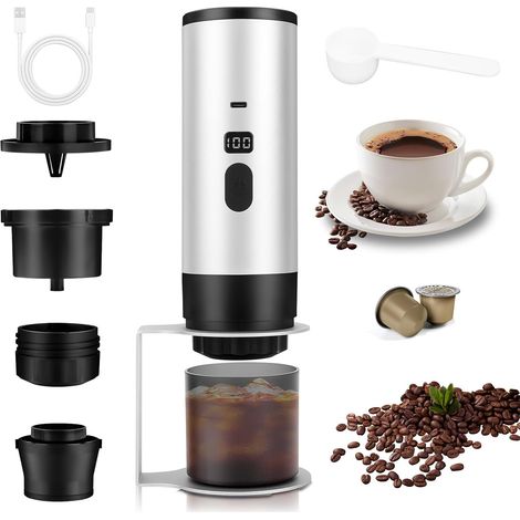 Cafetière portable, 7800mAh, capsules, DG, chauffage rapide