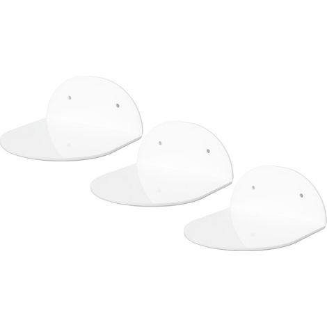 Lot de 3 supports muraux flottants en acrylique étanche pour haut-parleurs, appareils photo pour bébé et petits réveils (blanc). (1/5)