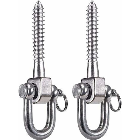 Paquete de 2 colgadores de columpio de 180° de acero inoxidable SUS304 con capacidad de 800 kg para patio, hamaca, cuerda, saco de arena, saco de boxeo, porche. (1/5)