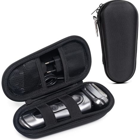 Electric Shaver Travel Case for Series 3/5/6/7/8/9, Hard EVA Storage Bag, Portable Protective Organizer for Men's Electric Shaver, Charger and Accessories, Black (1/5)