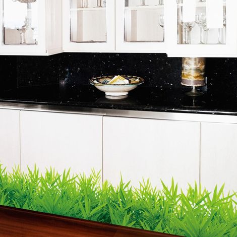 Aufkleber mit grünem Blatt- und Blumenmuster für Wohnzimmer, Schlafzimmer, Wanddekoration (SK7016) (1/5)