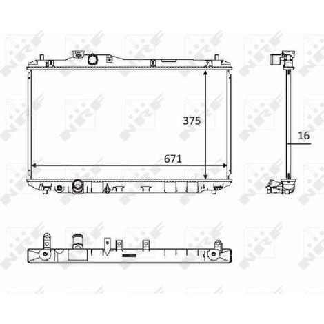 Radiateur, refroidissement du moteur NRF 58537 HONDA 19010R1AA01 19010R1AA02