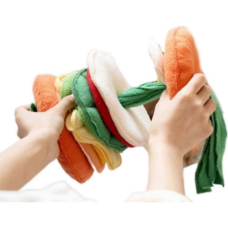 Peluche Chiens en Peluche Renifle et Cherche de la Nourriture à Mâcher en Forme de Hamburger, Jouet Adorable pour Jouer