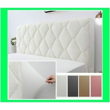Housse de Tête de Lit, Couverture de Tête de Lit Protecteur Housse Décorative Chambre à Coucher épaissi Pack Souple Anti-poussière Couvertur Stretch Housse,Milky White,180cm(71inch)