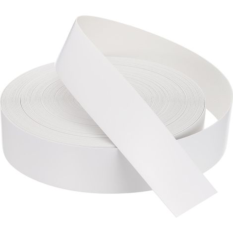 Bande de Chant 30.5 Mètre x 55mm, Bande Bordure Meuble Masquage Préencollé en PVC, Placage Contreplaqué Flexible avec Adhésif Thermofusible pour Bord Meuble Étagère Panneaux, Blanc (1/5)