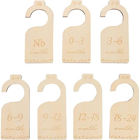 7 Pièces Séparateur de Garde-robe en Bois pour Bébé Organisateur de Vêtements Diviseur Armoire Puericulture (1/5)