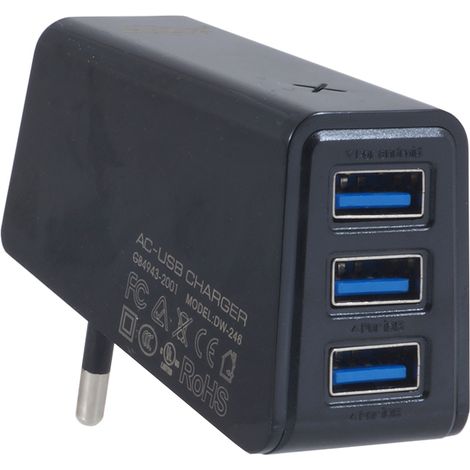 CARICATORE ALIMENTATORE 3 USB CASA SMARTPHONE 2.1A DW-246 (1/3)
