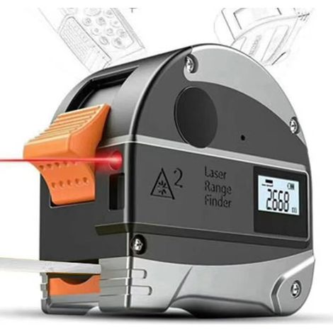 Digitales Laser-Maßband, 2-in-1, 40 m, hochpräzises 5-m-Bandlineal, wiederaufladbares USB-Entfernungspunkt-Messwerkzeug