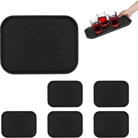 Serviertablett 6er-Pack schwarz