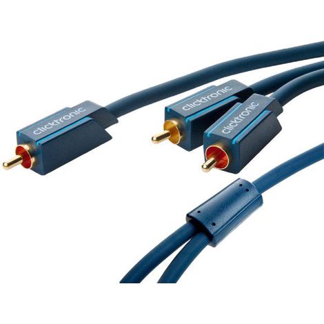 Cable bleu RCA-RCAx2 dore 7.5m