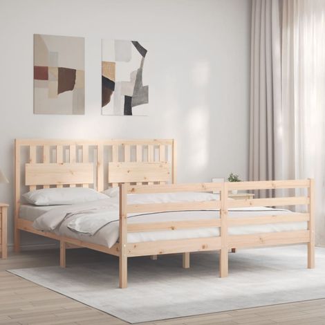 Bed Frame without Mattress King Size Solid Wood vidaXL (1/5)