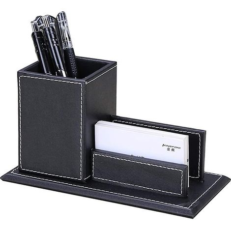 Porte-stylo créatif avec support pour cartes de visite (noir) (1/3)
