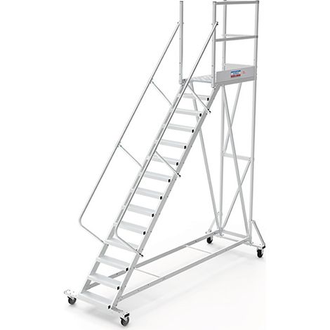 Plateforme roulante 13 marches - Hauteur max. de travail 4.60m - PTF113D-RS
