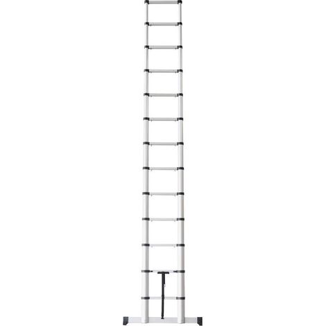 Tubesca Comabi – Échelle télescopique X'Scopic 3,8m – Aluminium – 13 marches – Sabots antidérapants – Réglable pour déploiement partiel ou total (1/3)