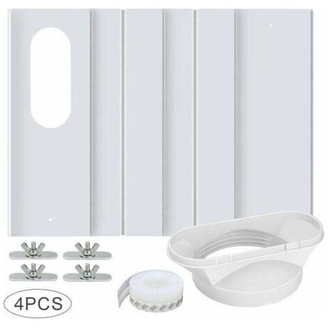 AIPERQ Kit per condizionatore d'aria portatile da finestra, con raccordo universale, pannello in PVC rinforzato regolabile, guarnizione per finestra, kit di ventilazione per condizionatore per porte s (1/4)