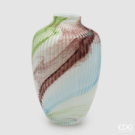 EDG Enzo De Gasperi Vaso Macula Anfora H 36 Cm D 25 Cm Waterproof Vetro Mix Verde (1/4)