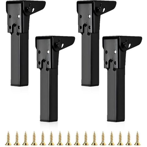Lot de 4 pieds de table pliants, pieds de table pliables, pieds de meubles noirs pratiques, pieds de meubles en métal, p Étiquette (1/4)