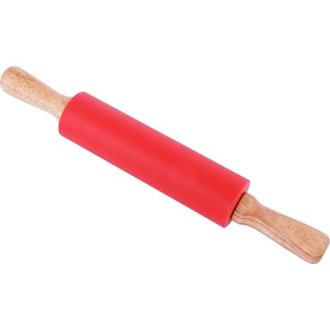 Rouleau à pâtisserie antiadhésif en silicone, rouge, 38 cm (1/4)