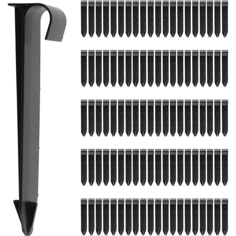 Piquets de Fixation pour Tuyau d'Arrosage Goutte à Goutte Système Irrigation Jardin Potager 100 Pièces (1/4)