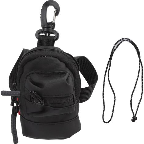 Porte-monnaie mini sac à pièces noir, étui portable pour câble de données et accessoires, porte-clés, rangement en tissu. (1/5)