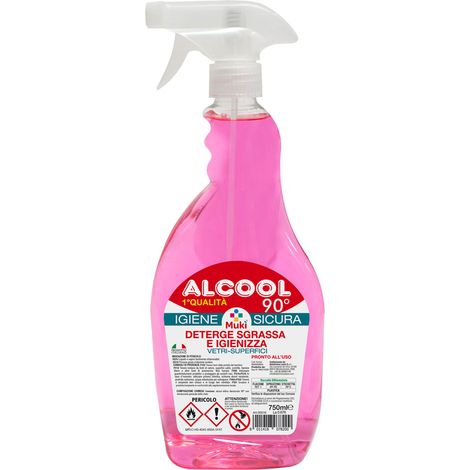ALCOOL ETILICO DENATURATO '1 QUALITA' 90 Â°' Lt. 0,5 - 90 % vol. - bottiglia- 20 pezzi  - ITALCHIMICI LAZIO