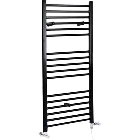 Hudson Reed Nox - Sèche-Serviettes Design Mixte Moderne Plat - Noir - 120 cm x 40 cm