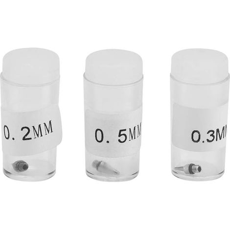 3 Stück Airbrush-Ersatzdüsen und -Nadeln 0,2 mm 0,3 mm 0,5 mm (1/4)