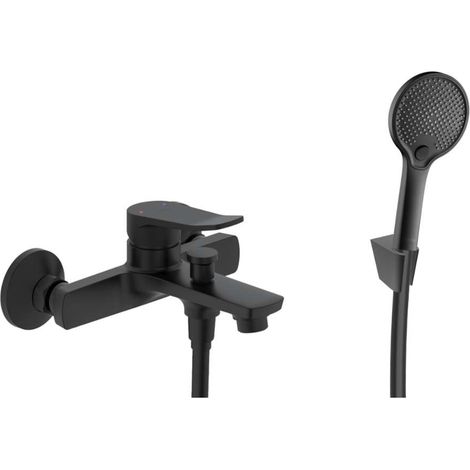 kielle Nefia - Mitigeur de baignoire avec accessoires EcoSpare, noir mat 10327SN104 (1/5)
