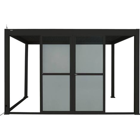 Portes coulissantes pour pergola Evora gris graphite - Hespéride