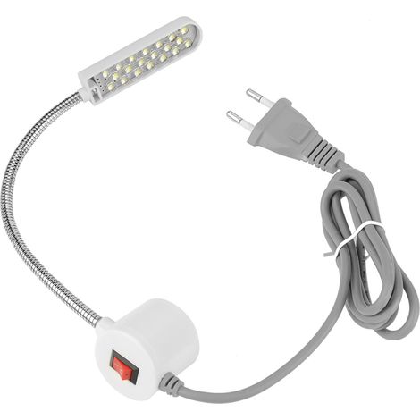 Lampe à LED magnétique réglable pour machine à coudre, base aimantée, fiche UE 110V-220V (05) (1/5)
