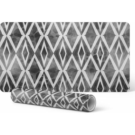 Alfombrilla protectora de escritorio con estampado geom茅trico retro de 120x60 cm.