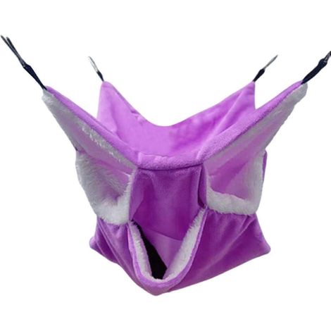 Hamac suspendu pour cage de petit animal, couchage d'hiver, hamac triple couche en polaire chaude pour perroquet et écureuil.-Violet