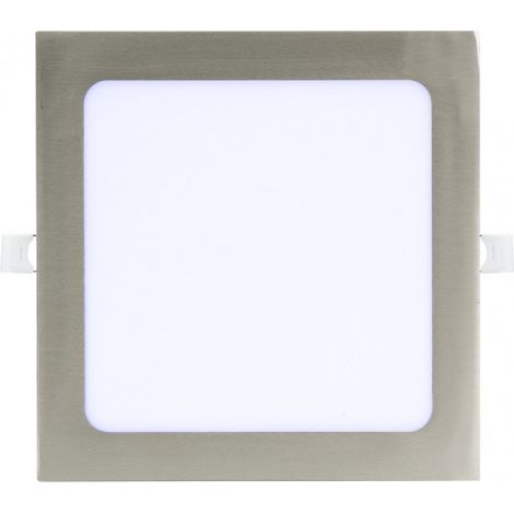 Downlight Basalto 24w 6500k Niquel Cuadrado 2040lm 2,5x30x30 Cm Corte 27,5x27,5 Cm