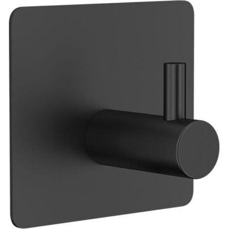 3-teiliges Klebehaken-Set, Wandhaken für Badezimmer, kein Bohren erforderlich, Küchenhandtuchhalter aus Edelstahl, Schwarz (1/4)