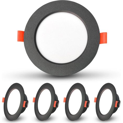 LED 7W Encastré Spot Salle de Bain IP44, Lot de 5 Downlight 3000K 600LM puces de haute qualité Aluminium Moulé Sous Pression, Découpe 88mm (1/5)