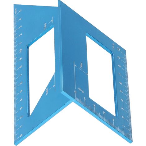 45°/90° T-Winkelmesser, gerades Lineal, 3D-Gehrungswinkel-Messwerkzeug für die Holzbearbeitung (Blau) (1/5)