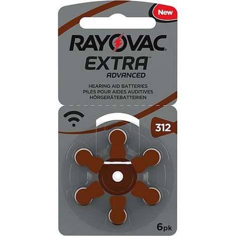 Rayovac pile auditive 312AE blister de 6 pièces
