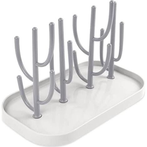 Séchoir À Biberons,Egoutte-biberons Arbre avec Bac à Eau Amovible pour Biberon,Couverts,Tétines Gobelets (Gris) (1/4)