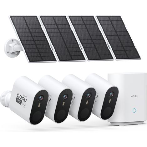 Aosu – Caméra de surveillance WiFi extérieure 5MP – Alimentation solaire – Vision nocturne couleur – Détection de mouvement – Angle de 166° - AOSU 3 K (1/5)