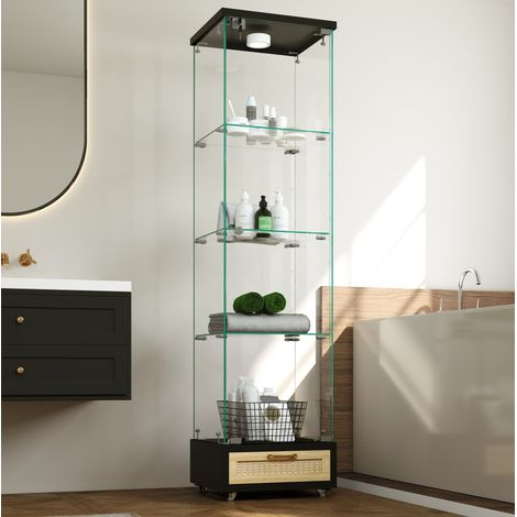 Vitrina expositor con LED y cajones de cristal OKMYHOME (1/5)