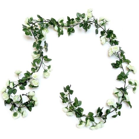 Guirlande De Roses Artificielles - 1,8 M - Fleur En Soie - Pour Décoration Intérieure Et Extérieure - Mariage Bureau Jardin - 1 Pièce (1/5)