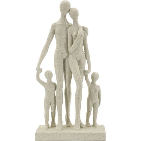 Statuette Déco Famille "Stons" 30cm Crème (1/5)