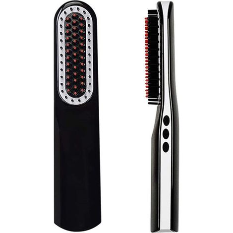 Lisseur de barbe sans fil, peigne défrisant barbe, format mini, arrêt automatique pour voyages, domicile et rendez-vous (1/5)