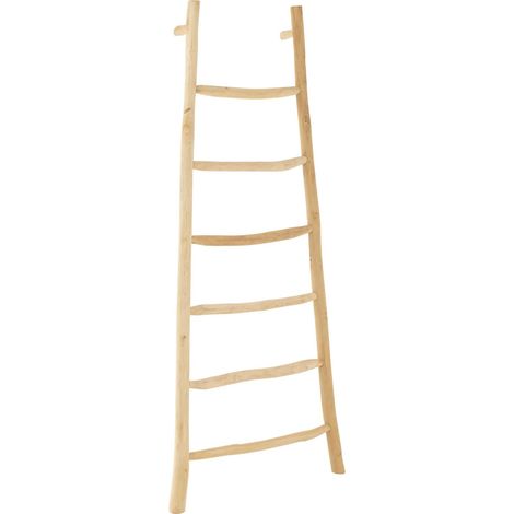Échelle décorative en bois naturel pour intérieur élégant - Bois naturel clair authentique (1/5)