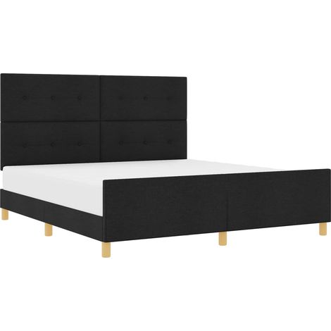 Maison Exclusive - Struttura del letto con testiera Nero 180 x 200 cm Tessuto (1/5)