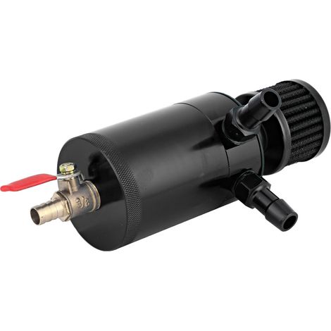 Bidons Réservoir d'Huile en Alliage d'Aluminium Universel avec Kit Accessoire 2 Ports (Noir) (1/3)